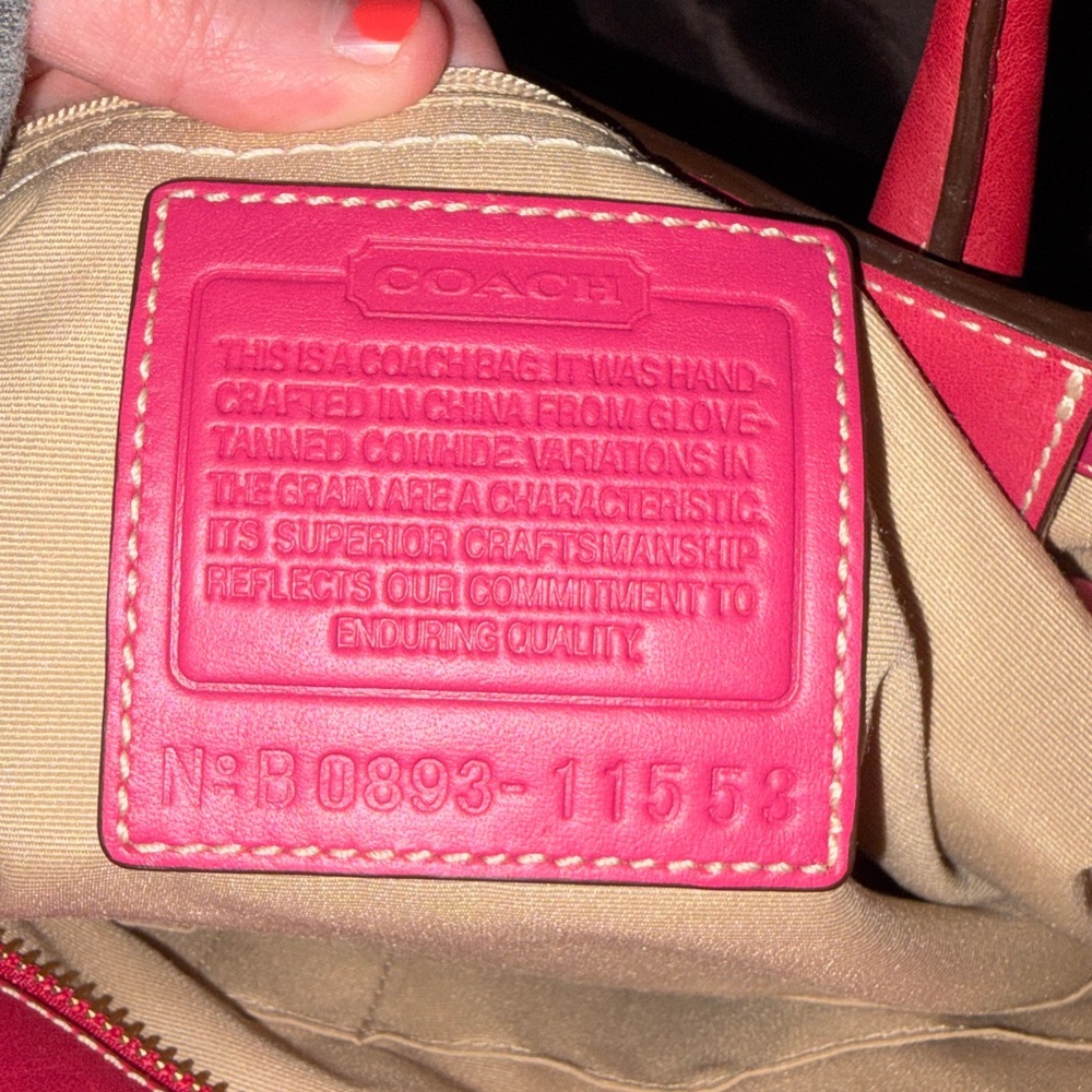 Coach Madeline bag - pink with tan bow - Picture 3 of 17